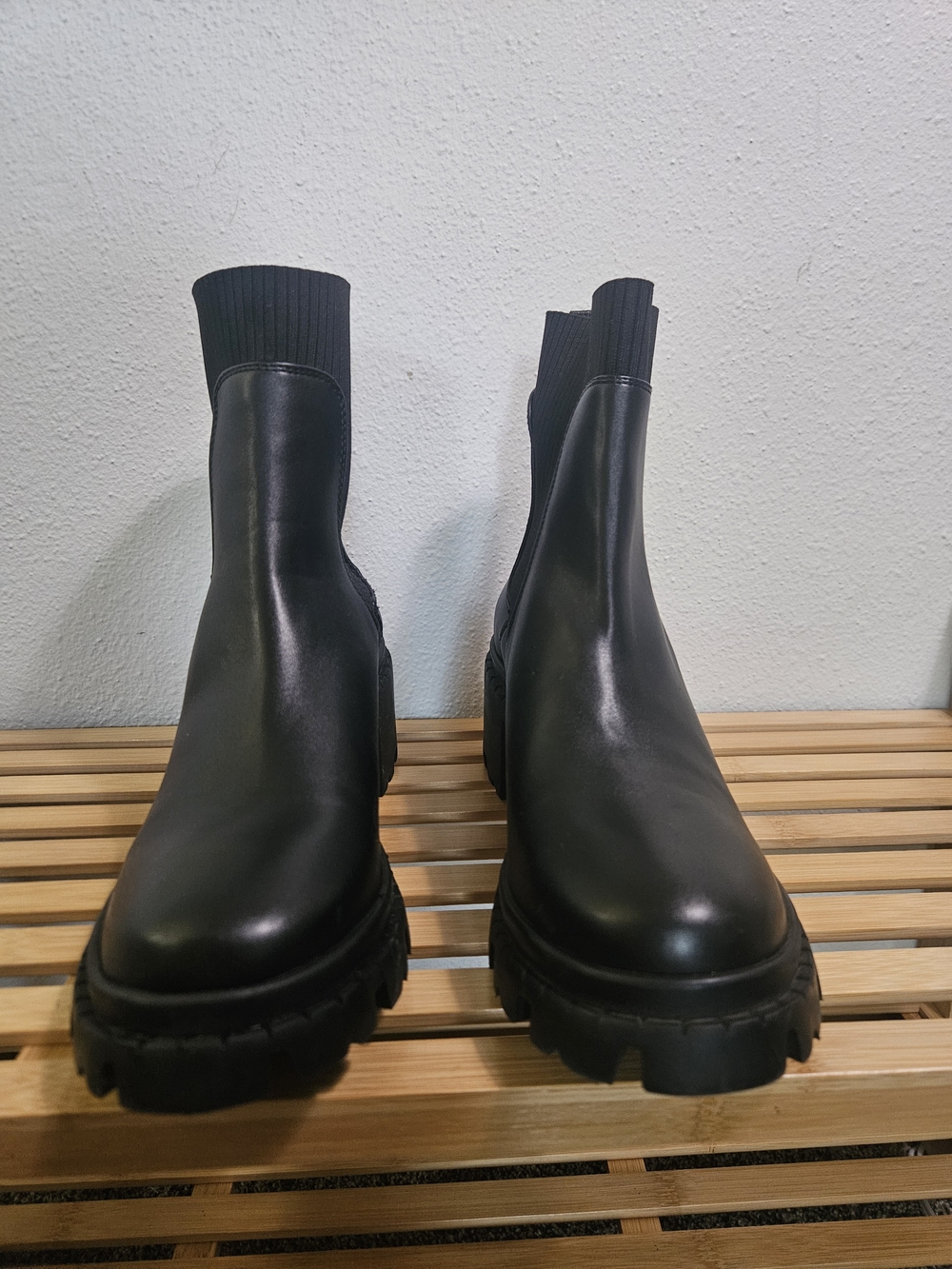 Steve Madden Black Lug-Sole Chelsea Boots